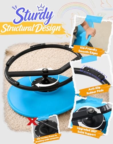 Spinning Chair for Autistic Kids – Round Sensory Spinning Toy, Bowl Spin Chair for Kids Autism, Sensory Swivel Seat for Balance, Coordination, Focus & ADHD Support, Autism Sensory Products (Blue) - Thumbnail 2