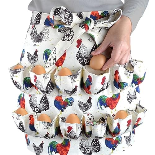 HICHBRLICH Egg Collecting Apron with 12 Deep Pockets Gathering Holding Farmhouse Fresh Eggs for Chicken Hen Duck Goose - Image 1
