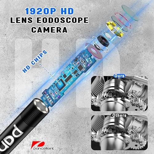 0.216 in Ultra-Thin Snake Inspection Borescope, Pancellent Type C Endoscope, Scope 1920P with 6 LED Lights for Android and iOS Smartphone, iPhone, iPad, Samsung (16.5FT) - Thumbnail 3