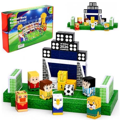 Vodolo 2026 World Cup Gift,142PCS Mini Magnetic Building Blocks with Light Up Blocks for Kids Adult - Image 1