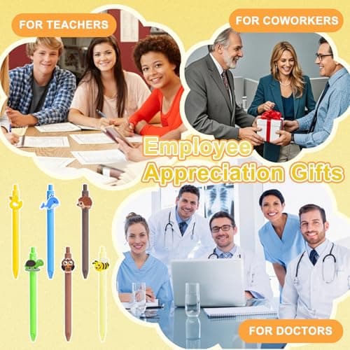 Auch Employee Appreciation Gifts Bulk – 30 Pack Inspirational Animal Ballpoint Pens with Funny Thank You Cards for Coworkers, Teachers, Team & Staff (Multicolor) - Thumbnail 6