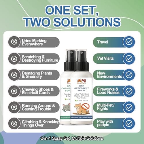 AutumnNest Cat Spray 2-Pack Furniture Saver Kit – 150ml Cat Deterrent Spray + Calming Catnip Spray – Anti-Scratch Training & Stress Relief Solution for Indoor Cats & Kittens - Thumbnail 6