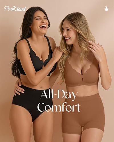 ProKloud Bras for Women No Underwire Wireless Full Coverage Jelly Bras Wave-Coffee Large - Thumbnail 6