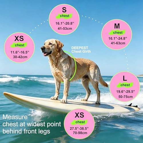 Dogcheer Dog Life Jacket with Double Rescue Handle, Reflective Dog Life Vest for Swimming Boating, Adjustable Pet Swim Vest Dog Flotation Device DFD for Small Medium Large Dogs - Pink XL - Thumbnail 5