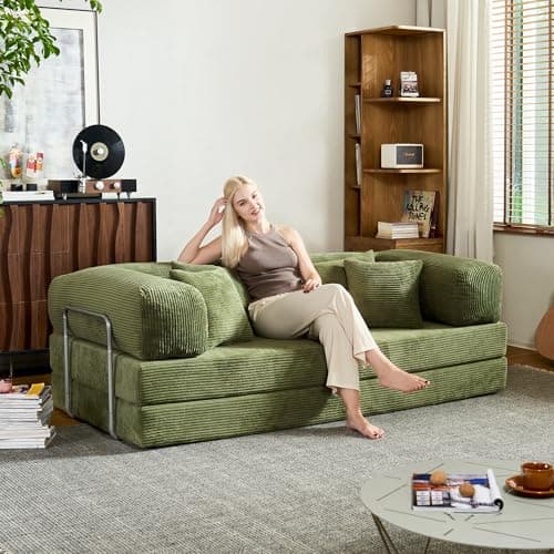 78''Convertible Chair Bed, 5-in-1 Sleeper Chair Bed with Adjustable Backrest & Pillow, Folding Sofa Bed Chair for Small Spaces, Modern Pull Out Sofa Couch for Living Room, Apartment & Guest Room - Image 1