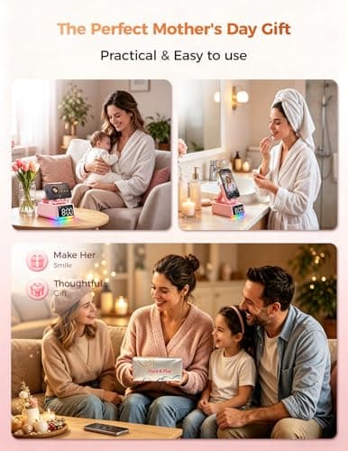Bluetooth Speaker Birthday Gift for Women:Induction Cell Phone Stand HD Sound Teacher Appreciation Graduation Gifts For Hers ,Anti-Slip Phone Holder Gadget Mother Mom Wife Girlfriend Teen Girls(Pink) - Thumbnail 2