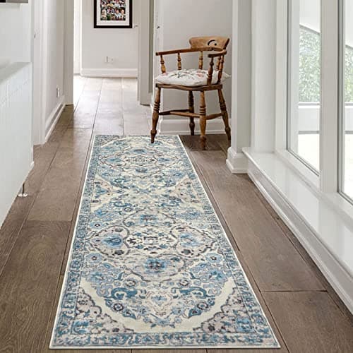 HEBE Hallway Runner Rug 2'x6' Washable Vintage Distressed Area Rugs Non Slip Laundry Rug Runner Boho Floor Carpet Runners for Hallways Entryway Laundry Room Kitchen Bathroom - Thumbnail 3