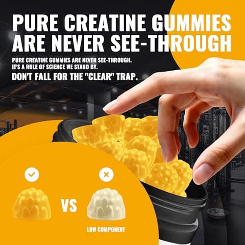 Creatine Monohydrate Gummies – Pre-Workout Energy & Muscle Growth Support for Men & Women | Passion Fruit Electrolyte Gummies (135 Count) - Thumbnail 4