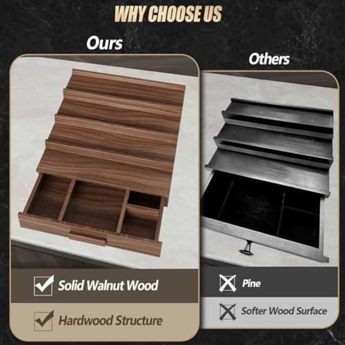 Gernshe Solid Walnut Cologne Organizer for Men,Cologne Stand,4 Tier Wooden Cologne Holder Shelf Display,Perfume Stand Organizer with Drawer Storage and Hidden Compartment,Gift for Men Dad Husband - Thumbnail 6