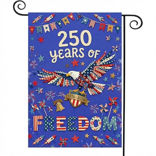 Double-Sided 250 Anniversary Usa Garden Flag, 12x18 Inch 1776-2026 Commemorative Eagle Banner Outdoor Patriotic Decor - Image 1