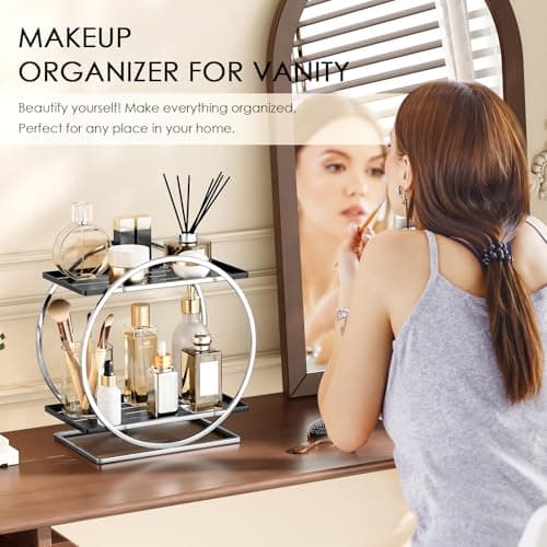 YIWANFW Bathroom Counter Organizer, 2-Tier Perfume Organizer for Dresser - Thumbnail 2