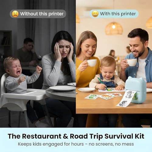 711TEK AI Voice Thermal Sticker Printer for Kids, Portable Inkless Mini Sticker Maker, Chat, Jokes & Homework Help, Screen-Free Creative Gift for Boys & Girls - Thumbnail 5