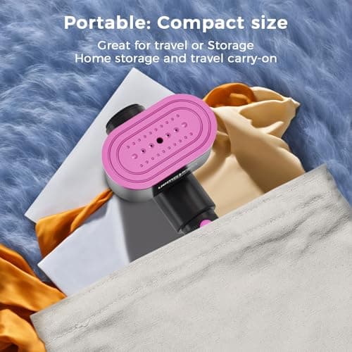 Portable Travel Steamer for Clothes, Fast Wrinkle Remover Garment Steamer for Home & Travel, 2-in-1 Iron & Steam with 90°Rotatable Head, Handheld Iron Steamer with 100ml Water Tank - Thumbnail 6