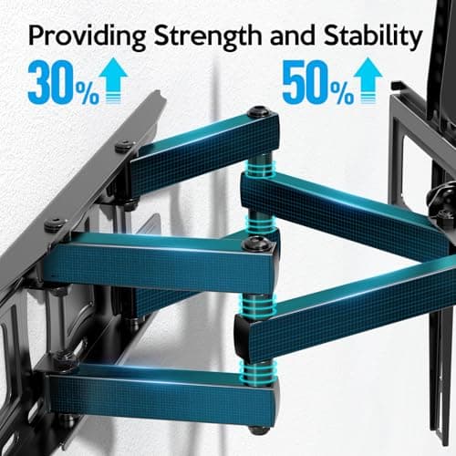 C-MOUNTS Full Motion TV Wall Mount Bracket with Articulating Dual Arm Swivel and Tilt fit 26 to 65 Inch Flat Screen TVs,Max VESA 400X400 and 110lbs,Fits up to 16" Studs - Thumbnail 4