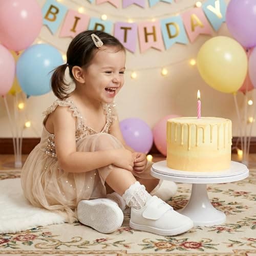 STQ KIDS Toddler Wide Toe Box Shoes Baby Girl Boy Barefoot Shoe Walking Non-Slip Sneakers All White Size 18-24 Months - Thumbnail 2