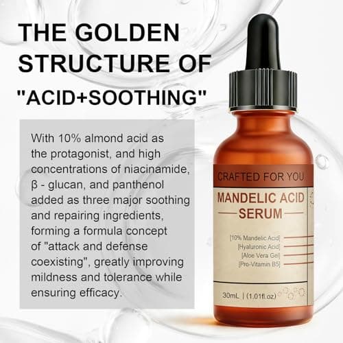 Mandelic Acid Serum for Face - Gentle Exfoliating Serum with Niacinamide Camellia Extract and β-Glucan, Targeted for Fades Dark Spots, Anti-Aging & Refines Texture and Achieve Even Skin Tone - Thumbnail 3