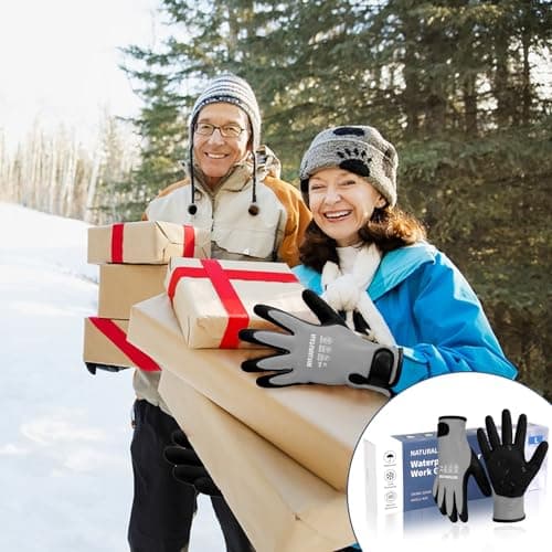 100% Waterproof Gloves for Men & Women,Winter Work Gloves for Cold Weather,Waterproof Work Gloves with Grip,Winter Freezer Gloves for Working,Gardening, Fishing, Construction Worker (Grey,Medium) - Thumbnail 5