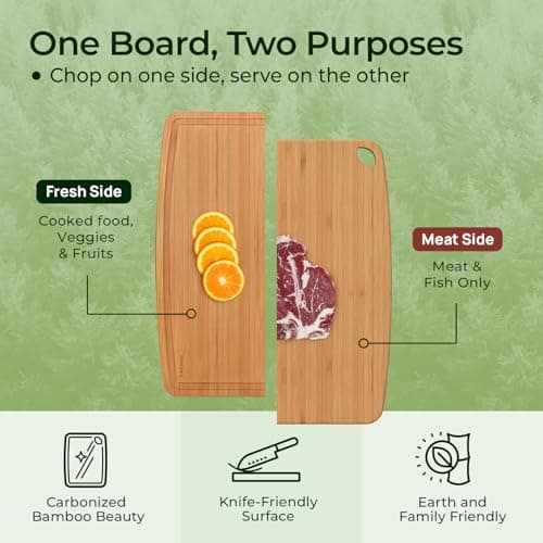 Keechee Dishwasher Safe Bamboo Cutting Boards 15.4x11.7in Heat-Resistant Chopping & Charcuterie Board with Juice Groove, Durable Lightweight Kitchen Essentials for Meat, Vegetables, Easy Clean - Thumbnail 4