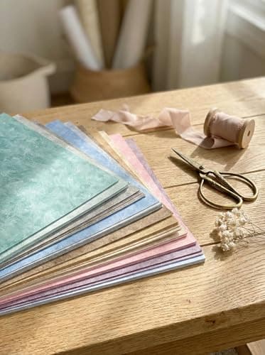 12x12 Scrapbook Paper Pad "Soft Romantic" – 24 Sheets Double-Sided with Faux 160gsm Aesthetic Patterned Papers in Muted Pink, Lavender & Sage. Acid-Free for Wedding, Baby Girl Album & Paper Flowers - Thumbnail 2