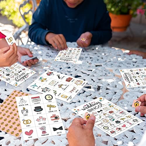 RLCNOT Wedding Party Bingo Game, 24 Players Bingo Game, for Bridal Shower Wedding Shower, Engagement Bachelorette Party, Reception Activity Supplies - 001 - Thumbnail 4
