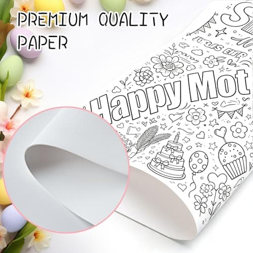 TOLGOE Mother's Day Coloring Posters for Kids - 2PCS 35" x 31" Giant Paper Coloring Banner/Table Cover, DIY Art Group Activities Gifts for Mom & Grandma (No Markers) - Thumbnail 4