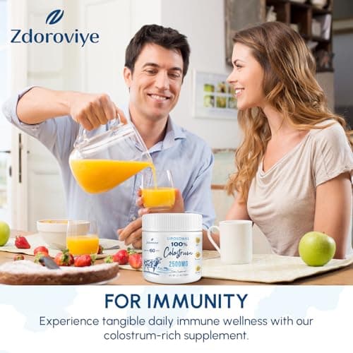 Zdoroviye Liposomal Bovine Colostrum Powder Supplement 2500 mg, Higher Absorption Than Regular Bovine Colostrum (60 Servings) - Thumbnail 4