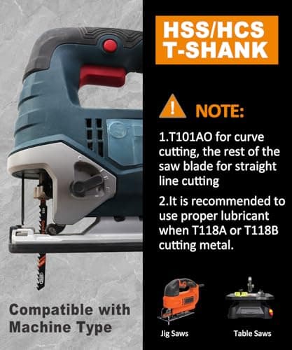 50PCS T Shank Jigsaw Blades Set - BGTEC HCS/HSS Jig Saw Blades for Wood, Plastic and Metal Cutting(T118A,T118B,T101AO,T101B,T101BR,T144D) - Thumbnail 5