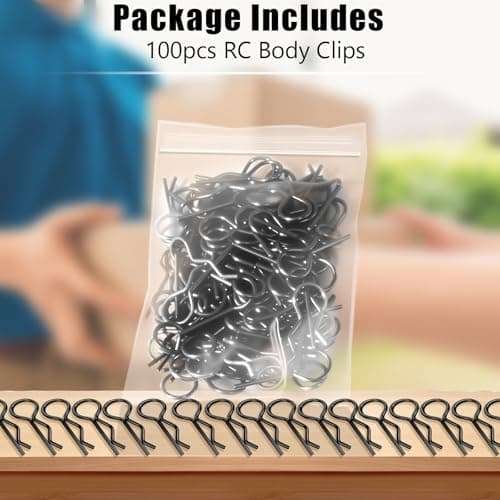 Universal 1.0mm RC Car Body Clips Retainer Pull Tabs Body Clips (10-Pack), Rubber and Metal Body Clips for Arrma 1/10 Granite/Senton Boost, Traxxas 1/12 1/14 1/16 Scale RC Crawler, Fixed Buckle(Black) - Thumbnail 5