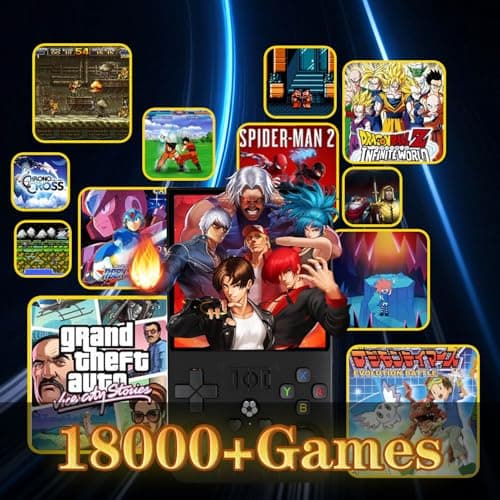 Retro Game Console R36MAX Handheld Game Console with 64GB Preloaded Games, Save/Load Function, 4.0" HD IPS Screen, Portable Emulator Console for Family, Adults & Nostalgic Players (Blue R36MAX 4.0") - Thumbnail 2