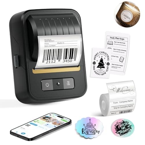Anycash Label Maker Machine with Tape, 2 Inch Portable Bluetooth Label Makers, N20 Wireless Thermal Label Printer for Small Business, Office, Home, School, Barcode Address Logo Labeler for Phone