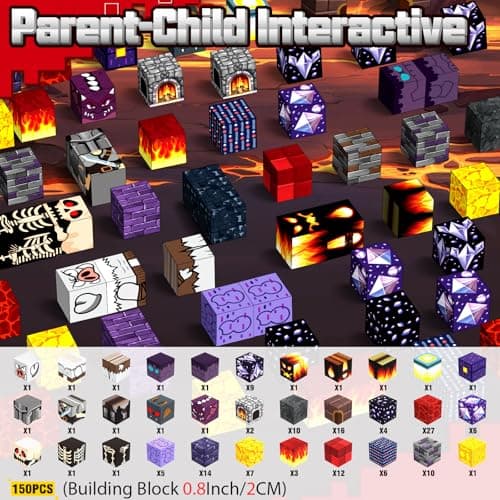 SHXYKZ 150 PCS Magnetic Blocks Toys for Kids, Dungeon-Themed Building Blocks, Stacking Magnets, STEM Montessori Sensory Toys for Boys and Girls Age 3 4 5 6 7 8 9 10 Gifts - Thumbnail 3