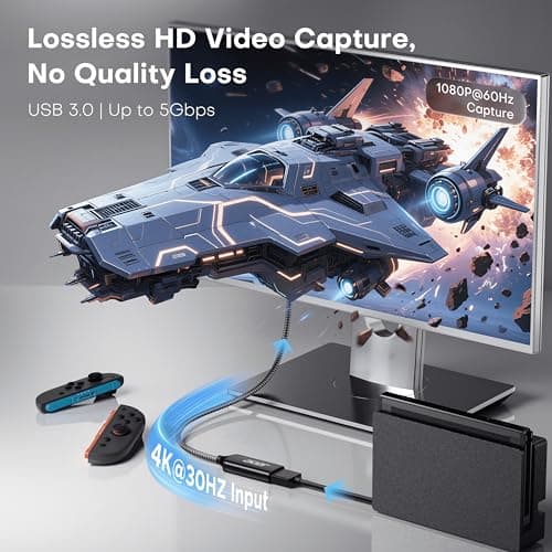 acer Video Capture Card, HDMI to USB 3.0 Capture Card for Streaming, 1080P 60FPS HDMI Capture Card with Type-C/A, Compatible for Switch2, PS5/4, Quest3, Camera, OBS, Xbox - Thumbnail 2