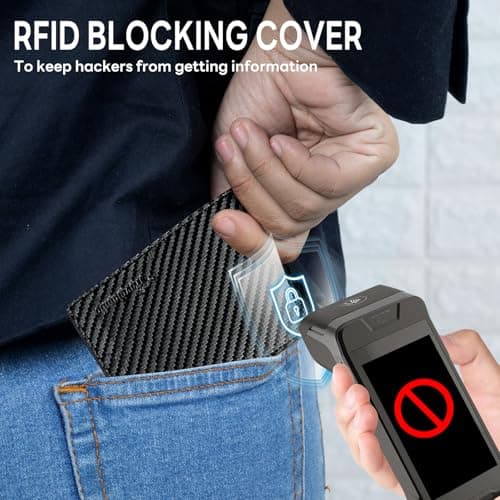 Travelambo Black Wallet for Men, Premium Classic Leather RFID Blocking Mens Wallet, 10 Credit Card Holder Minimalist Front Pocket, Mens Bifold Wallet with 2 ID Window - Thumbnail 5