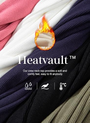 Dokotoo Thermal Shirts for Women Crew Neck Long Sleeve Tops 2026 Spring Winter Casual Pullover Lightweight Slim Fitted Thermal Underwear Base Layer Blouse Comfort XX-Large Navy Blue - Thumbnail 4