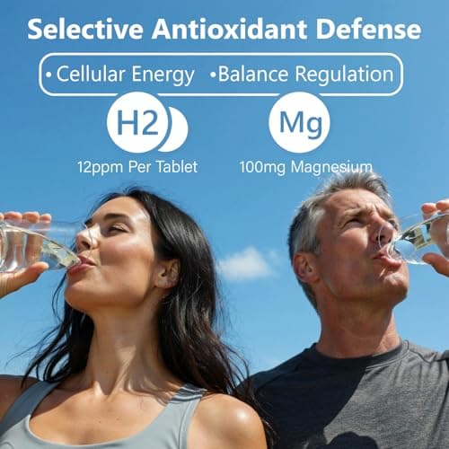 Molecular Hydrogen (H2) Tablets with Magnesium – 12 PPM Hydrogen Water Tablet for Drinking Water, Antioxidant-Rich, Supports Cellular Health, Recovery & Cognitive Function – Unflavored, 120 Tablets - Thumbnail 3