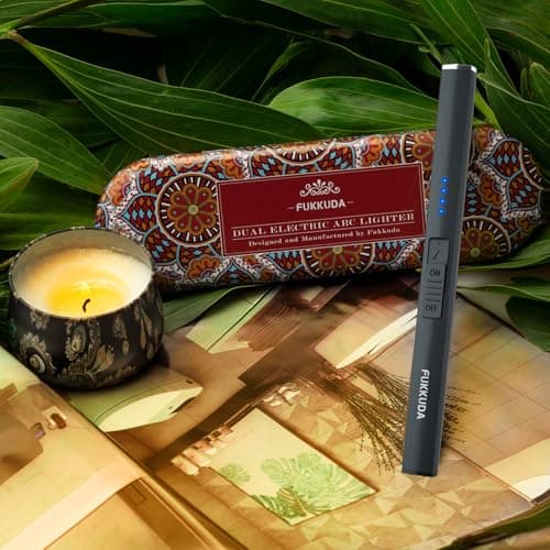 FUKKUDA Electric Candle Lighter with Gift Box - USB Rechargeable Windproof & Flameless Plasma Arc Lighter for Candles, Bohemia Box Obsidian Black - Thumbnail 6