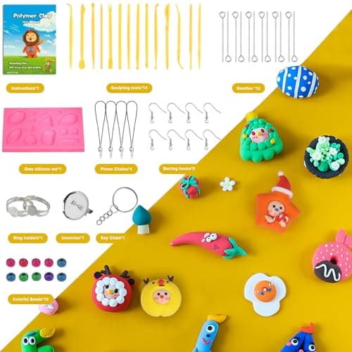 CiaraQ Polymer Clay Starter kit, Oven Bake Modeling Clay with Sculpting Tools, 60 Colors, 3.24 lb - Thumbnail 3