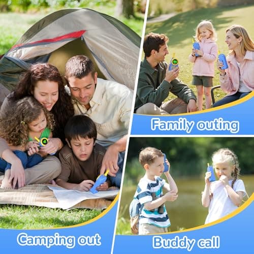 Ptnerbeh Walkie Talkies for Kids Toys: Toys for 3-12 Year Old Boys Girls - 22 Channels 2 Way Radio Toy with Backlit LCD Flashlight - 3 Miles Range for Outside/Camping/Hiking (2-Pack) Blue - Thumbnail 5