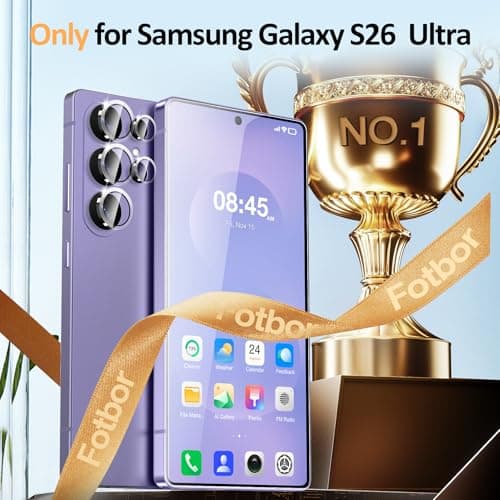 Fotbor 2+1 Pack for Samsung Galaxy S26 Ultra Screen Protector with Camera Lens Protector, 0.1s Fingerprint Unlocking, Shock - Absorbing Pro Series Tempered Glass, [Precision - Align] Quickfit - Thumbnail 2