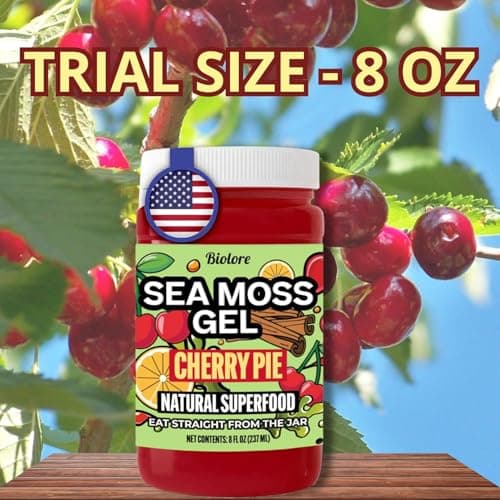Biolore Sea Moss Gel Cherry Pie – Flavored Superfood with Natural Electrolytes – Wildcrafted Mango Jam Sea Moss, with Minerals, Vegan, Made in USA – 8oz Trial Size - Thumbnail 3