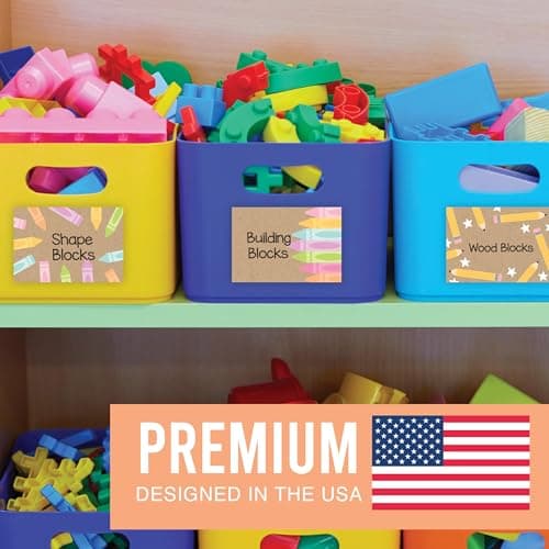 Self Adhesive Name Tags Sticker -56 Student Nametags Sticker, Cubby Name Tags for Classroom Decor, Classroom Labels for Bins, Reunion Baby Shower Birthday Party Supplies, Kraft Sticky Locker Tags - Thumbnail 6