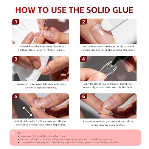 2 Sets Quick Drying 10g Semi Solid Nail Glue with 10ml Remover for Press On Nails Tips No Need for UV Lamp Long Lasting Fake Acrylic Nails Glue Gel - Thumbnail 5