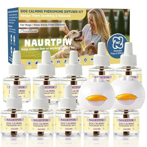 Dog Calming Diffuser 10 Pack (2 Plug-in Diffusers + 8 Refills), 240 Days Supply, Dog Pheromone Diffuser for Anxiety Relief, Reduce Barking, Chewing, Aggression, Indoor Urination & Separation Anxiety - Image 1