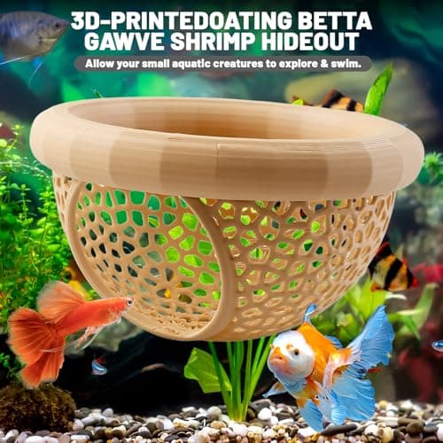 Ptazucv Floating Betta Fish Hammock – Minimalist Rest Platform & Floating Bed – Betta Tank Accessories for Small Aquariums, Nano Tanks，Shrimp and Small Fish(Off White) - Thumbnail 2