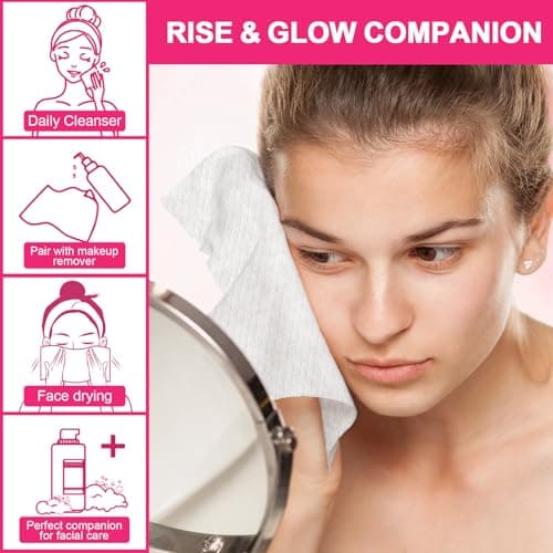 FACEMADE 480 Count (4 Packs) Disposable Face Towels, 100% USDA Biobased Face Towelettes Disposable, Ultra-Soft Facial Towels for Sensitive Skin, Perfect for Cleaning and Makeup Remover - Thumbnail 2