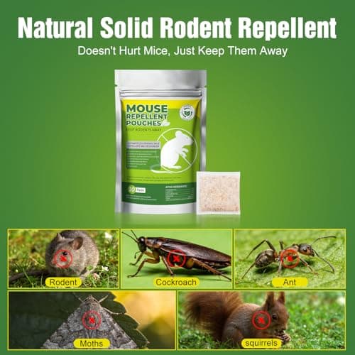 Mice Repellent Pouches, Peppermint Oil Rodent Repeller, Natural Pest Control for Rats Squirrels Insects, Indoor Outdoor Mouse Deterrent, Pet & Family Safe Alternative to Traps & Poison, 10 Packs - Thumbnail 3
