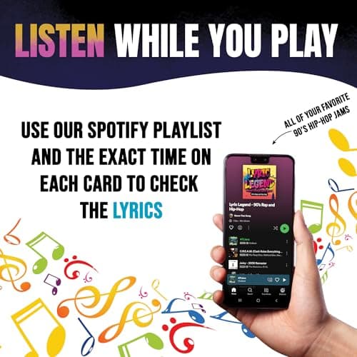 Lyric Legend 90s Hip-Hop and Rap Music Trivia Game Collection – Expandable Multi-Deck Finish The Lyrics Party Game Set for Game Night, Families & Groups - 3 Games in One Box! - Thumbnail 6