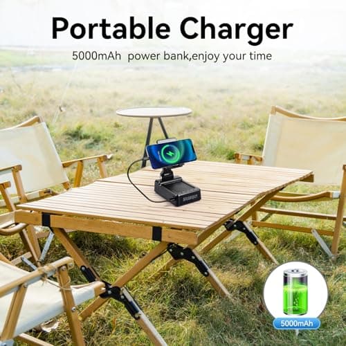 BFUSHIONY Ideal Gift for Dad This Father's Day, Birthday Gifts for Men Women, Cell Phone Stand with Bluetooth Speaker with 5000mAh Charger, HD Surround Sound for Desk (1 Pack) - Thumbnail 6