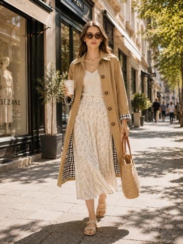 Orolay CHIIONE Waterproof Trench Coat Women Single Breasted Lightweight Rain Jacket with Deep Pockets for Spring - Thumbnail 3