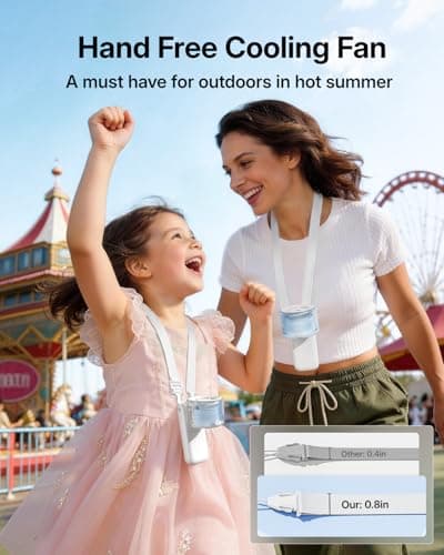 Bearwind Misting Fan Portable - Handheld Turbo Fan with Mist, Spray Water Mister Fans, 4000mAh Rechargeable, 5-Speeds, Personal Gifts for Women Beach Travel Outdoor - White - Thumbnail 5